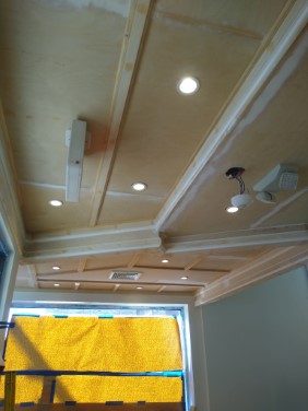 side view of panels and trim including dropped ceiling